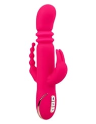 Front view of JACK RABBIT SIGNATURE - HEATED SILICONE TRIPLE FANTASY RABBIT