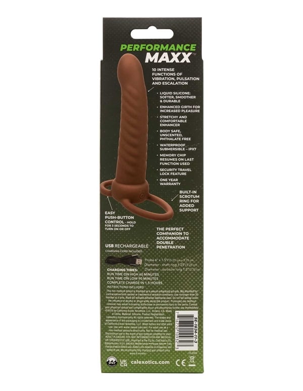 Performance Maxx - Rechargeable Ribbed Dark Dual Penetrator ALT9 view Color: CAR