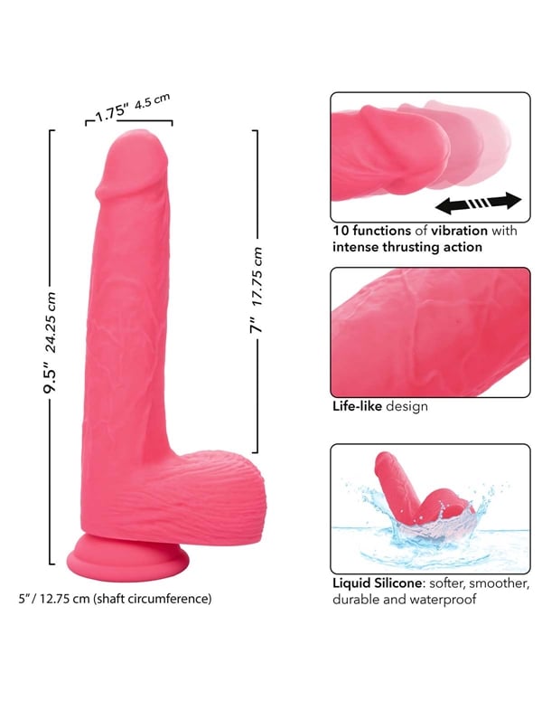 Studs - Rechargeable Rumbling And Thrusting Dildo ALT5 view Color: PK