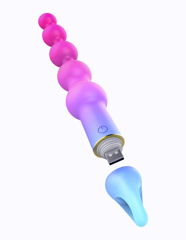 Happy Love - Over The Moon Vibrating Anal Beads ALT3 view Color: PRB