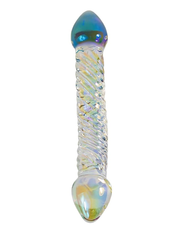 Glassy - Prisma Textured Glass Dildo ALT1 view Color: IDT