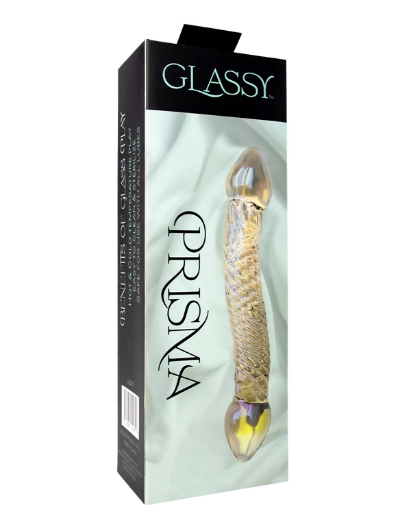 Glassy - Prisma Textured Glass Dildo ALT3 view Color: IDT