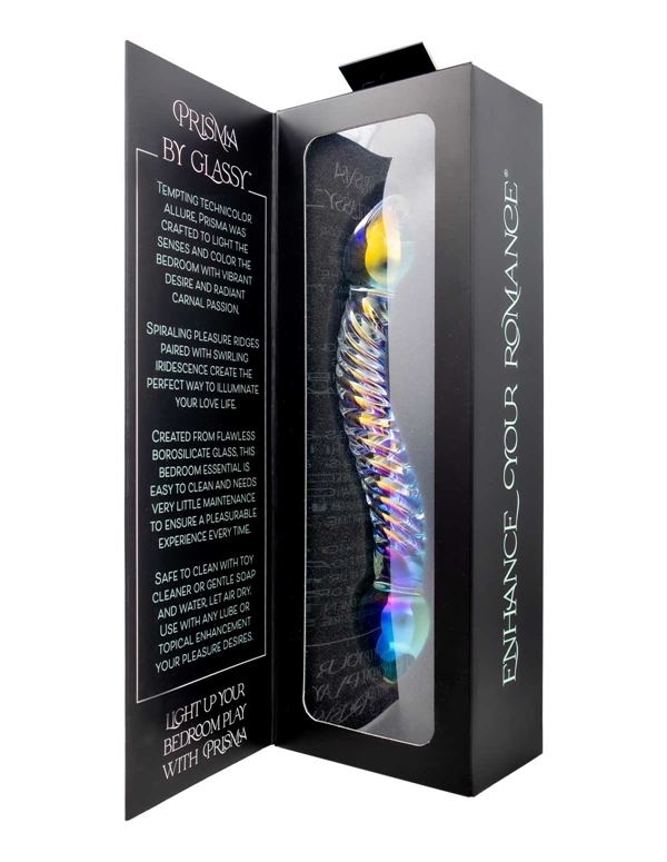 Glassy - Prisma Textured Glass Dildo ALT4 view Color: IDT