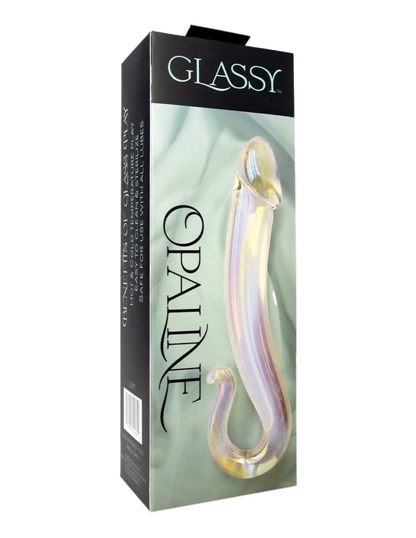 Glassy - Opaline Glass Dildo ALT4 view Color: IDT