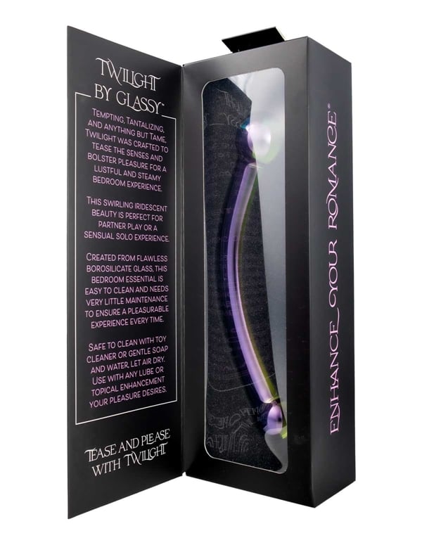 Glassy - Twilight Glass Dildo ALT4 view Color: DIB