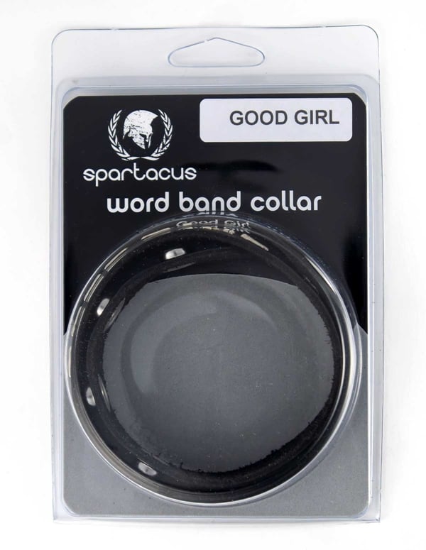 Black Leather Collar - Good Girl ALT4 view Color: BK