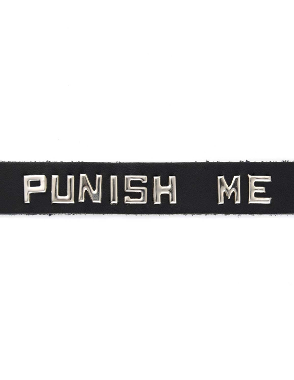 Black Leather Collar - Punish Me ALT3 view Color: BK