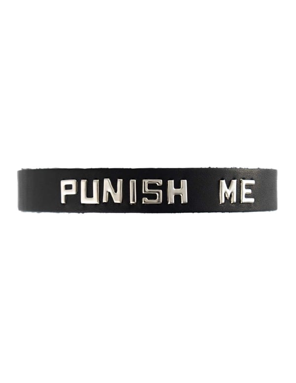 Black Leather Collar - Punish Me default view Color: BK