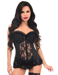 Front view of LAVISH HOOK AND EYE STRETCH BUSTIER