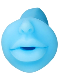 Alternate back view of BLUE BABES - GLOW-IN-THE-DARK MOUTH STROKER