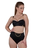 Additional BLACK view of product SEDUCTRESS BRA AND HIGH WAIST PANTY WITH CHAIN DETAIL with color code BK