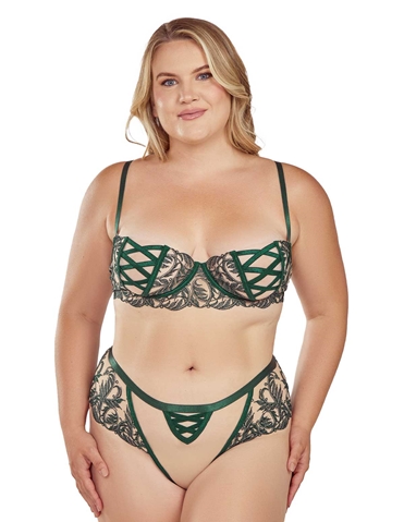 NEVER LEAF YOU PLUS SIZE BRA AND PANTY SET - 77101X-04148