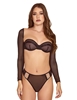 Additional BLACK view of product OFF THE CHAIN LONG SLEEVE MESH BRA AND PANTY SET with color code BK