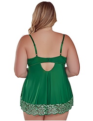 Alternate back view of PRIMROSE PLUS SIZE BABYDOLL