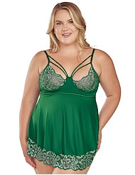 Front view of PRIMROSE PLUS SIZE BABYDOLL