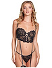 Additional BLACK view of product RILEY BLACK GARTER BUSTIER SET with color code BK