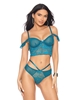 Additional BLUE view of product ADDISON OFF THE SHOULDER BRA TOP AND PANTY with color code BL