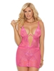 Additional FUCHSIA view of product MONOWIRE LACE PLUS SIZE BABYDOLL with color code FUC