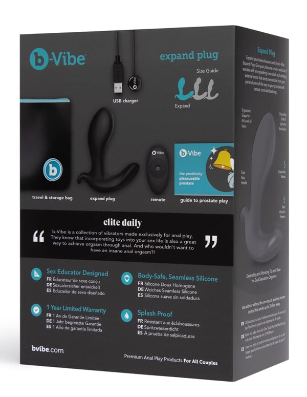 B-Vibe Expand Plug W/ Remote ALT9 view Color: BK