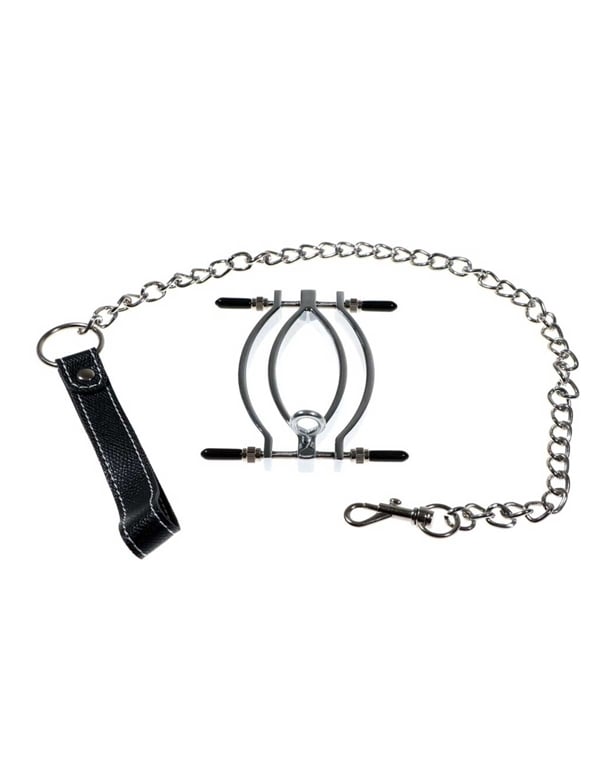 Stainless Steel Labia Stretcher With Leash ALT1 view Color: SL