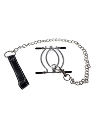 Front view of STAINLESS STEEL LABIA STRETCHER WITH LEASH