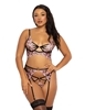 Additional BLACK view of product HIBISCUS 3PC EMBROIDERED BRA SET with color code BK