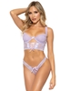 Additional LAVENDER view of product DITSY LACE LAVENDER LONG LINE BRA AND PANTY SET with color code LV