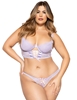Additional LAVENDER view of product DITSY LACE LAVENDER LONG LINE PLUS BRA AND PANTY SET with color code LV