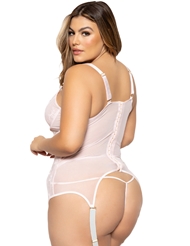 Alternate back view of DITSY BLUSH LACE PLUS SIZE CHEMISE