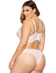 Alternate back view of DITSY BLUSH LACE PLUS SIZE TEDDY