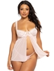 Additional BLUSH view of product DITSY LACE BLUSH PLUS SIZE BABYDOLL with color code BLS