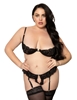 Additional BLACK view of product HOLLYHOCK 2PC PLUS SIZE BRA AND PANTY SET with color code BK