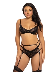 Front view of HOLLYHOCK BRA AND HIGH WAISTED THONG SET