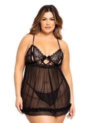 Front view of HOLLYHOCK PLUS SIZE BABYDOLL