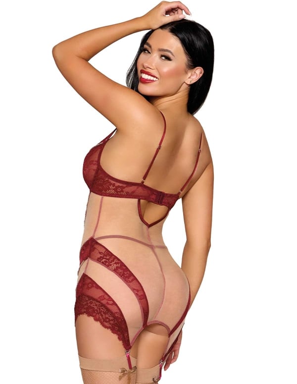 Tessa Garter Slip With Rhinestone Seaming ALT1 view Color: WN
