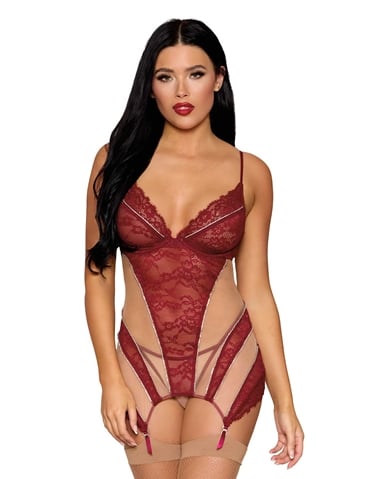 TESSA GARTER SLIP WITH RHINESTONE SEAMING - 13493-04019