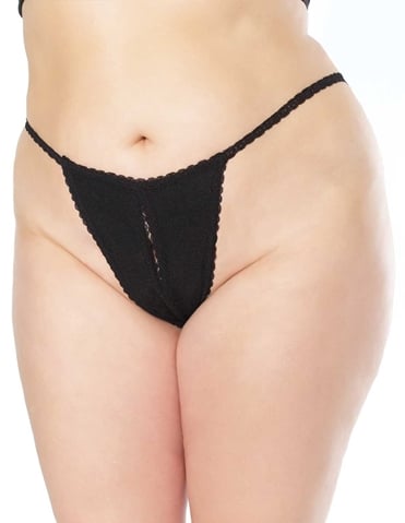CROTCHLESS PLUS SIZE THONG - 22137X-04012