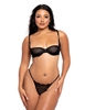 Additional BLACK view of product CECILIA 2PC BLACK BRA AND PANTY WITH RHINESTONE DETAIL with color code BK