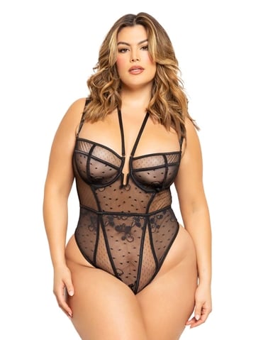 LINNEA HALTER PLUS SIZE TEDDY - 11605X-06000