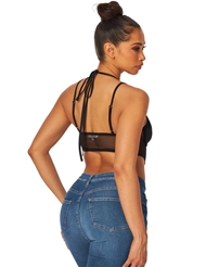 Alternate back view of CROPPED BLACK BUSTIER TOP