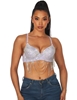 Additional LAVENDER view of product VERONICA RHINESTONE FRINGE BRA TOP with color code LV