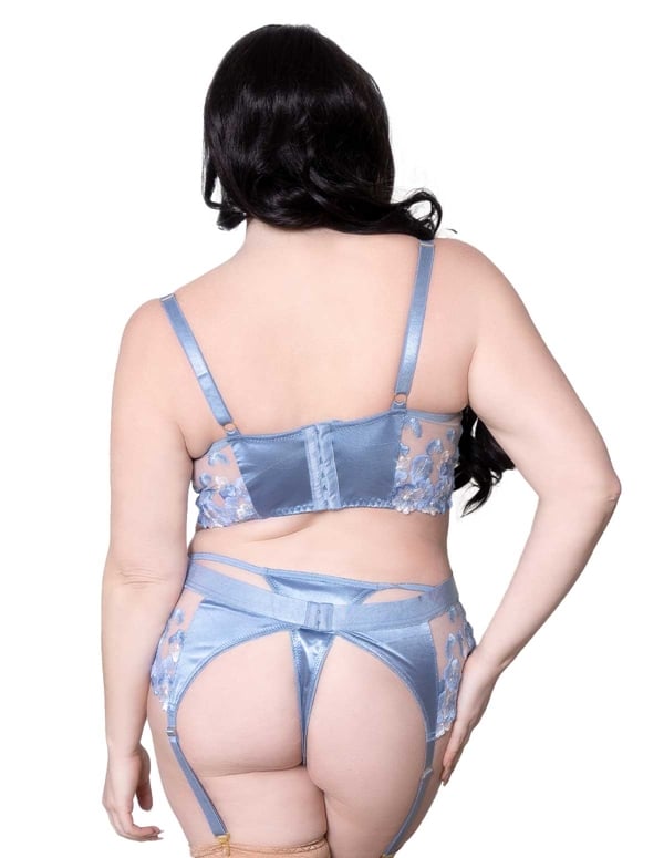 Sofia Satin And Lace 3Pc Plus Size Bra Set ALT1 view Color: BL