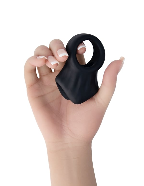 Enhancements - Beginners Cock Ring And Ball Stretcher ALT6 view Color: BK