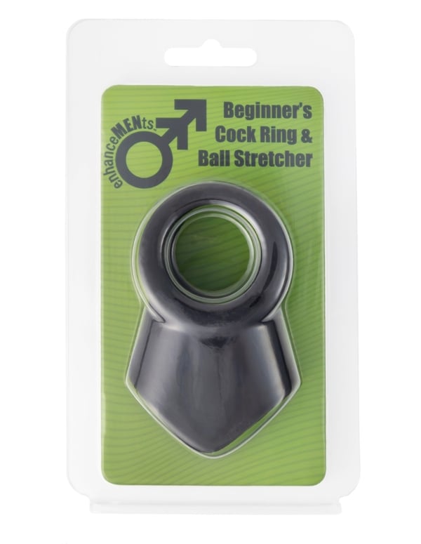 Enhancements - Beginners Cock Ring And Ball Stretcher ALT7 view Color: BK