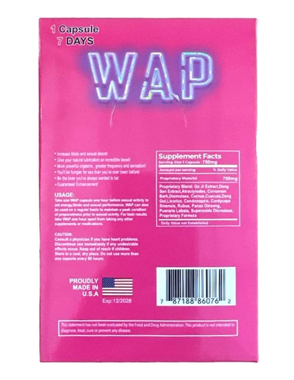 Wap Female Sensual Enhancer Single Pill ALT1 view Color: NC