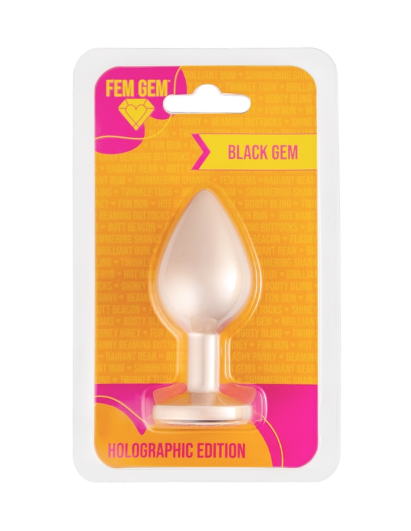 FEM GEM - HOLOGRAPHIC EDITION - GOLD PLUG W/ BLACK GEM BASE ALT5 view Color: GD