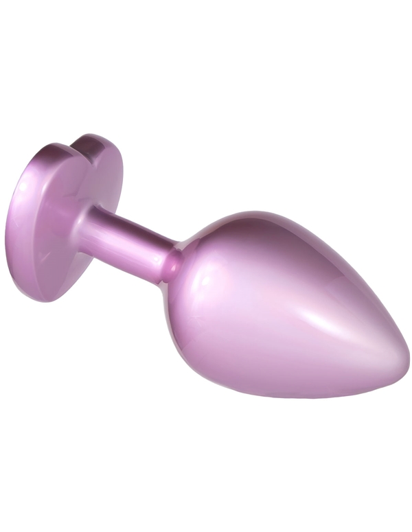 FEM GEM - HOLOGRAPHIC EDITION - PINK PLUG W/ CLEAR HEART GEM BASE ALT3 view Color: PK