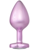 Additional PINK view of product FEM GEM - HOLOGRAPHIC EDITION - PINK PLUG W/ CLEAR HEART GEM BASE with color code PK