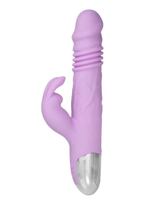 BAKE MY CAKE - LAVENDER MACARONS BEADED THRUSTING VIBRATOR ALT1 view Color: PR