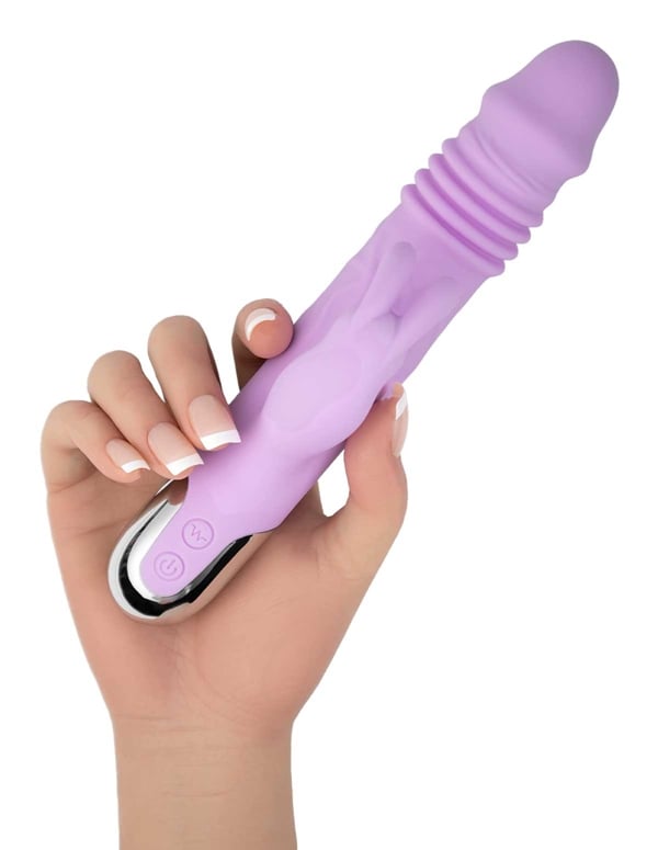 BAKE MY CAKE - LAVENDER MACARONS BEADED THRUSTING VIBRATOR ALT4 view Color: PR